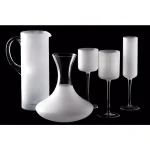 Abigails White Night Frosted Champagne Glass Set, 4-Piece Clear & Matte Glassware thumbnail 2