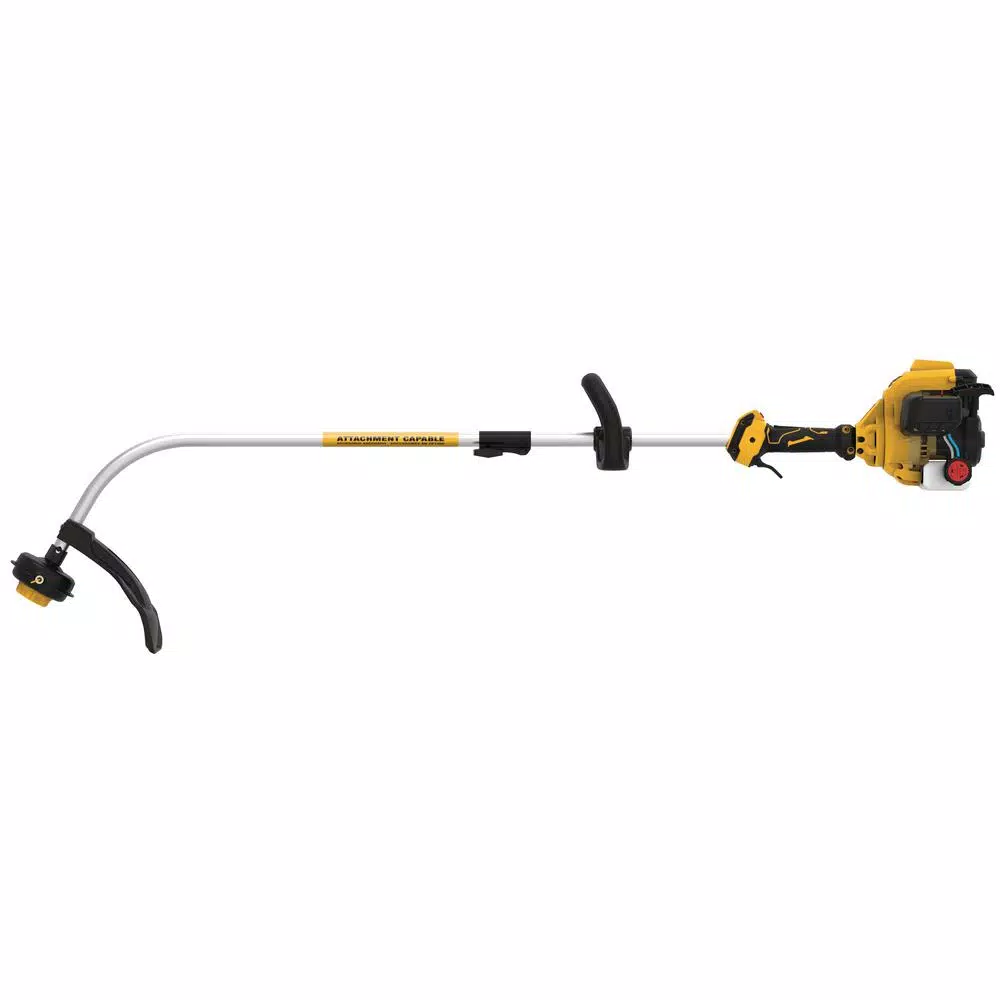DEWALT 27cc 2-Cycle Gas Curved Shaft String Trimmer with Attachment Capability