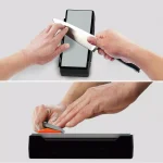 Sharpal 162N 8-in. Dual-Grit Diamond Whetstone Sharpener with Storage Base and Angle Guide thumbnail 4