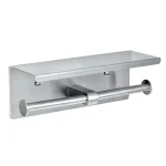 Alpine Industries Double Post Toilet Paper Holder with Storage Shelf, Brushed Stainless Steel thumbnail 1