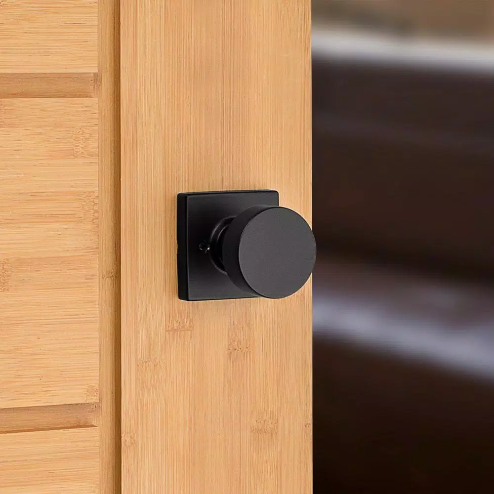 Kwikset Pismo Square Matte Black Half-Dummy Door Knob