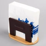 Creative Home Natural Bamboo Espresso Napkin Holder - Upright Tabletop Tissue Dispenser thumbnail 3