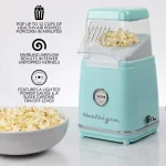 Nostalgia Aqua Hot Air Popcorn Maker, 1040W Countertop Popcorn Popper with LED Power Gauge thumbnail 2