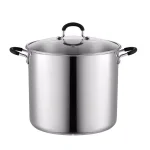 Cook N Home 12 Qt. Stainless Steel Stock Pot with Tempered Glass Lid thumbnail 1