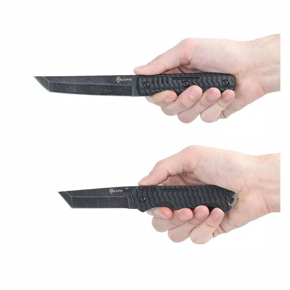 Sheffield REAPR TAC Tanto Knife Set - 2-Piece Fixed Blade and Folding Knife Set