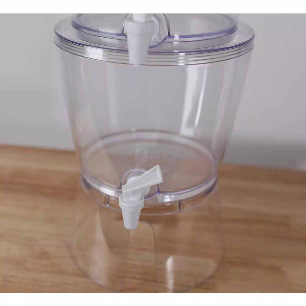 Basicwise Stackable 1.4 Gal. Juice and Water Beverage Dispenser with Stand, Clear