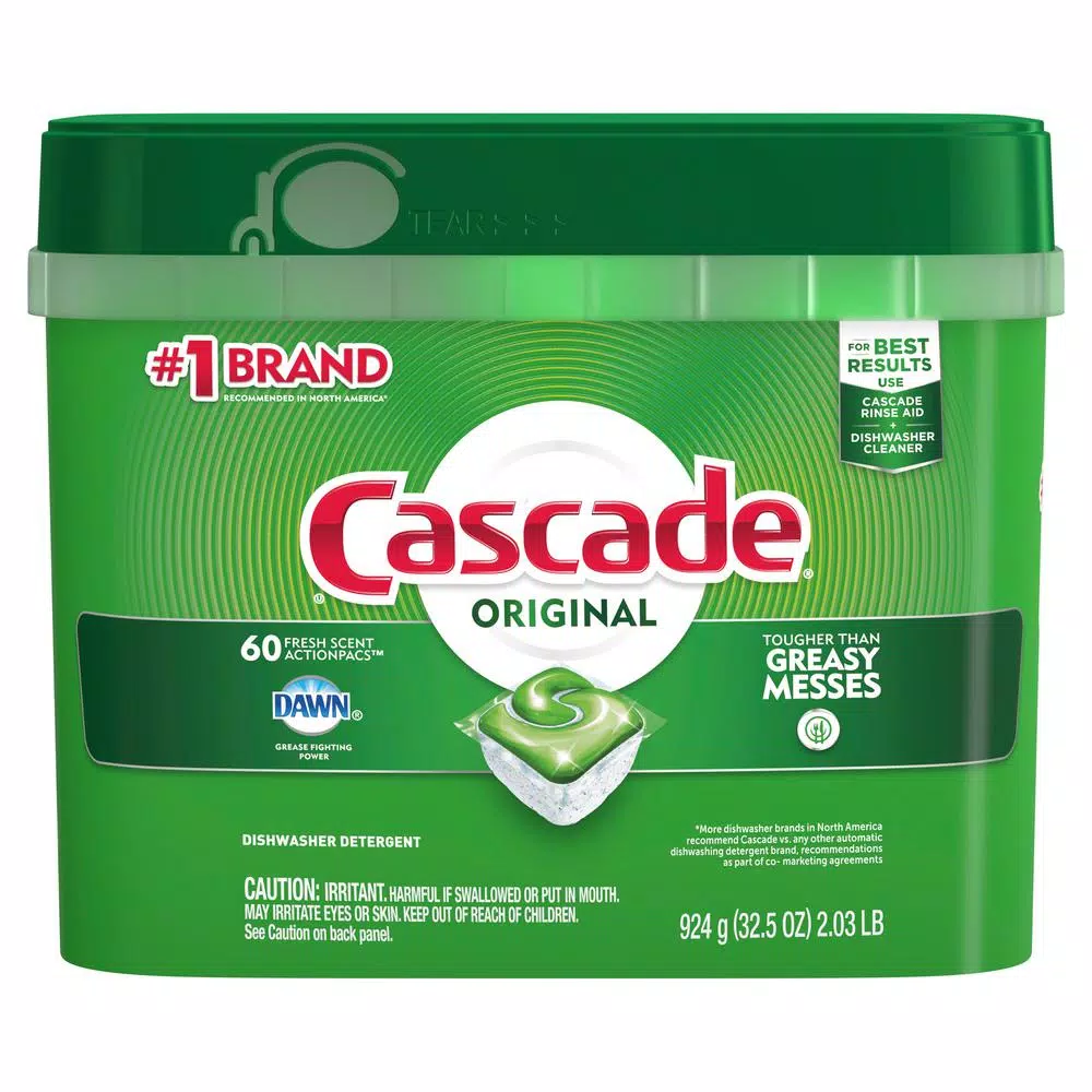 Cascade ActionPacs Dishwasher Detergent with Dawn, Fresh Scent (60-Count)