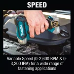 Makita 12V MAX CXT 1/4 in. Sq. Drive Cordless Impact Wrench with 4.0Ah Battery thumbnail 6