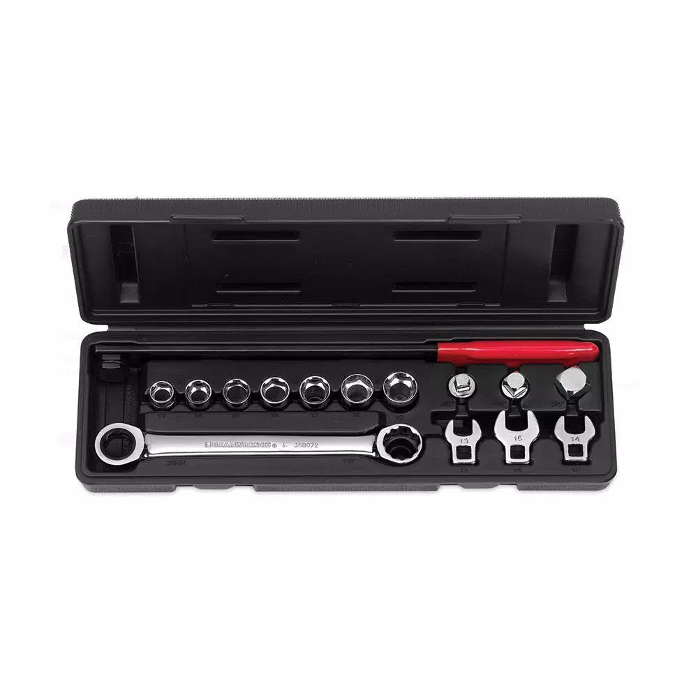 GearWrench 15-Piece Ratcheting Wrench Serpentine Belt Tool and Socket Set