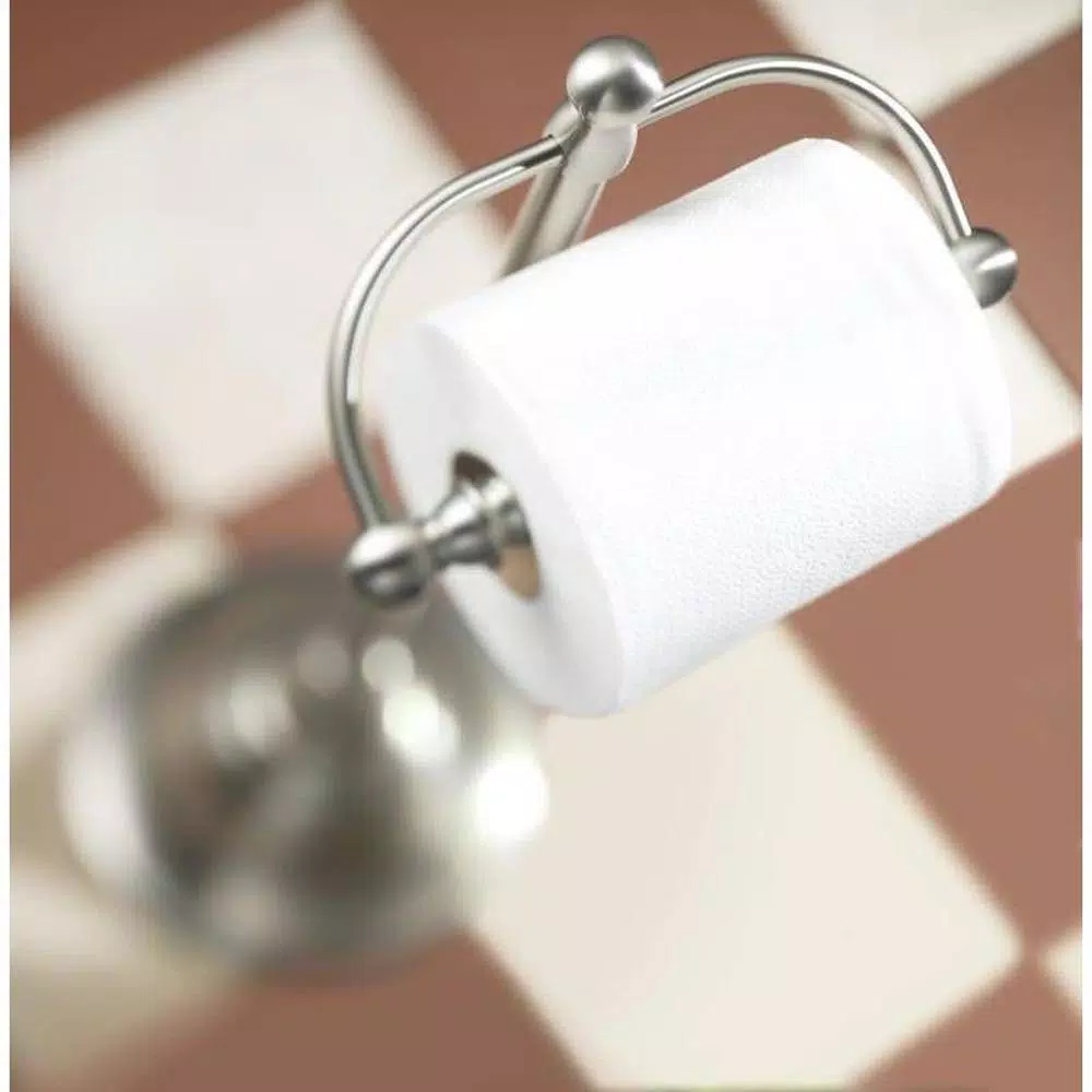 Moen Sage Freestanding Toilet Paper Holder, Spot Resist Brushed Nickel