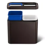 simplehuman 20L Slim Open Top Recycling Trash Can, Dark Bronze Stainless Steel thumbnail 3