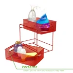 MIND READER 2-Tier Red Metal Mesh Utensil Caddy & Flatware Organizer thumbnail 5
