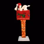 Peanuts 36 in. Peanuts Snoopy & Woodstock Red Mailbox 3D Pre-Lit Animated Tinsel Sculpture thumbnail 1