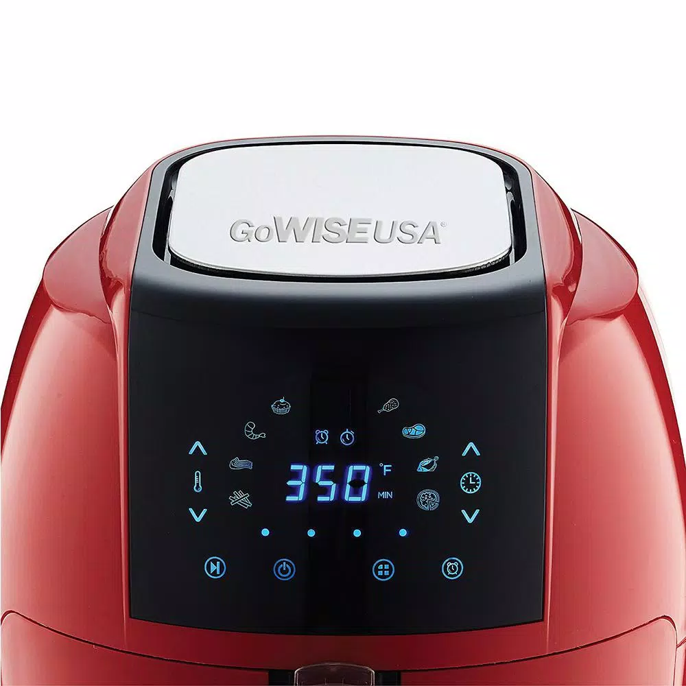 GoWISE USA 5.8 Qt. XL Electric Air Fryer, 8-in-1 Rapid Air Circulation, Chili Red