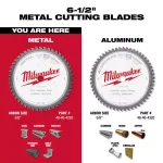Milwaukee 6-1/2 in. 48T Carbide Metal Cutting Circular Saw Blade thumbnail 4