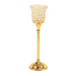 LITTON LANE Gold Aluminum Candle Holders with Bead Accents, Set of 3 thumbnail 6