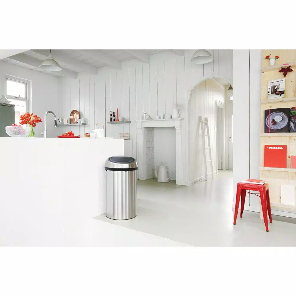 Brabantia 16 Gallon Matte Steel Fingerprint Proof Touch Top Trash Can