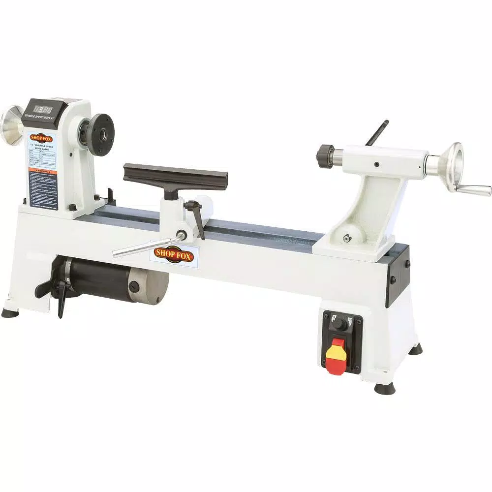 Shop Fox W1856 12 in. x 18 in. Variable Speed Benchtop Wood Lathe, 3/4 HP, 120V