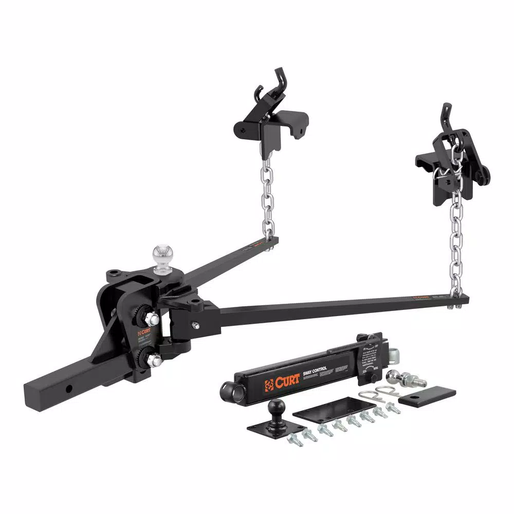 CURT Short Trunnion Bar Weight Distribution Hitch Kit, 10,000-15,000 lbs. GTW, 28-3/8 in. Bars