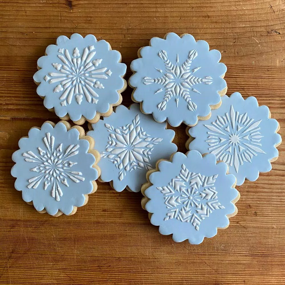 Designer Stencils Crystal Snowflake Cookie Stencil Bundle - 6 Intricate Patterns