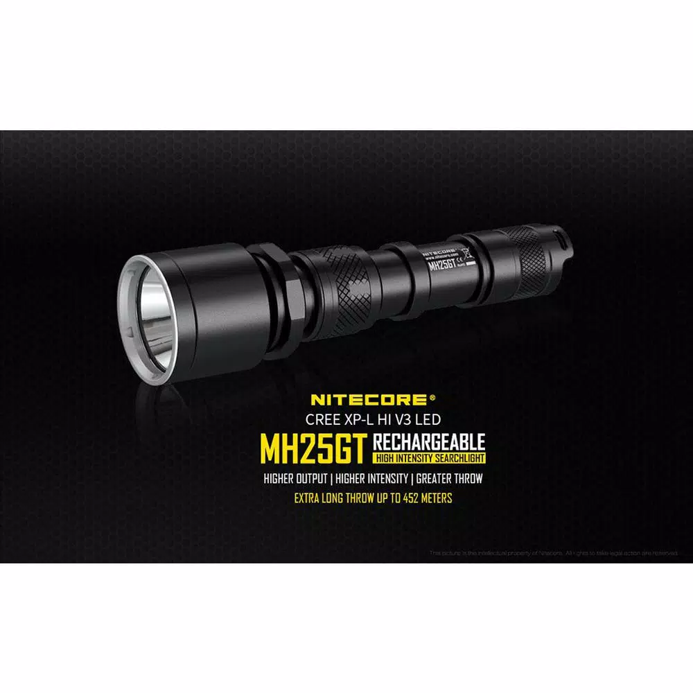 NITECORE MH25GT 1000-Lumen LED Rechargeable Tactical Flashlight