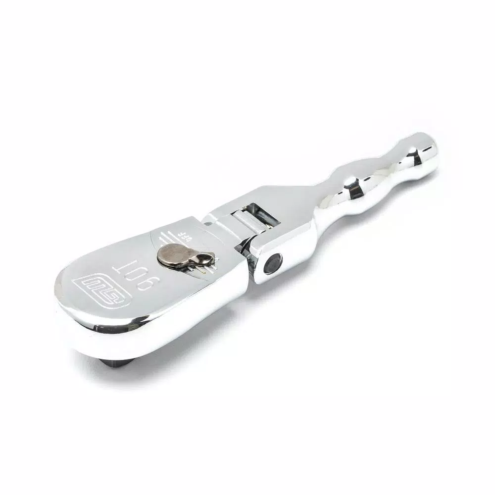 GearWrench 3/8 in. Drive 90-Tooth Stubby Flex Head Teardrop Ratchet, 5 in.