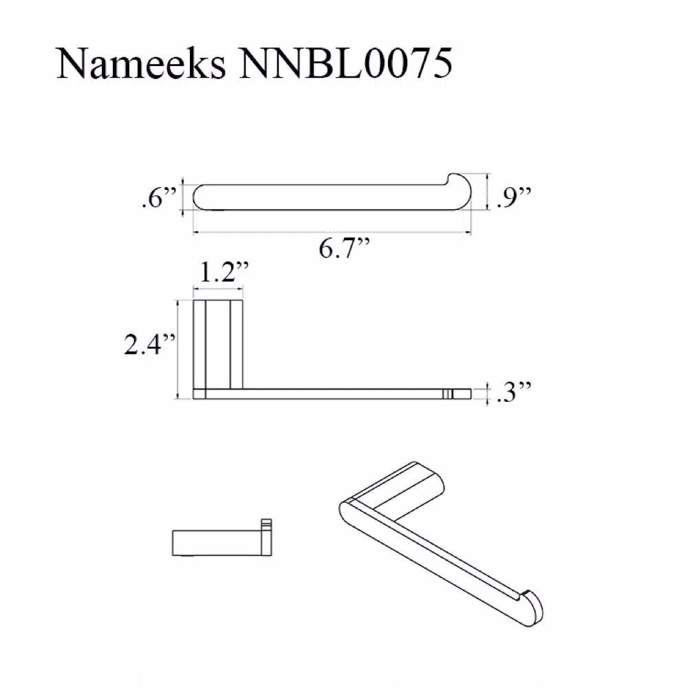 Nameeks Glam Hotel Contemporary Toilet Paper Holder - Polished Chrome Brass