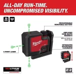 Milwaukee Green 3-Point Rechargeable Laser Level with REDLITHIUM USB Battery thumbnail 2