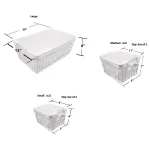 Admired By Nature Vintage Metal Storage Basket Set of 5 with White Cotton Fabric Liners thumbnail 3