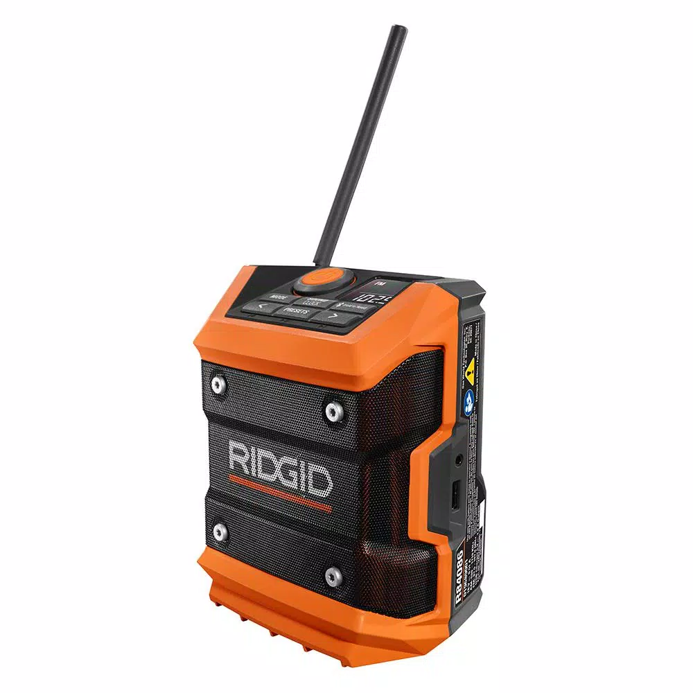 RIDGID 18V Cordless Mini Bluetooth Jobsite Radio (Tool Only)