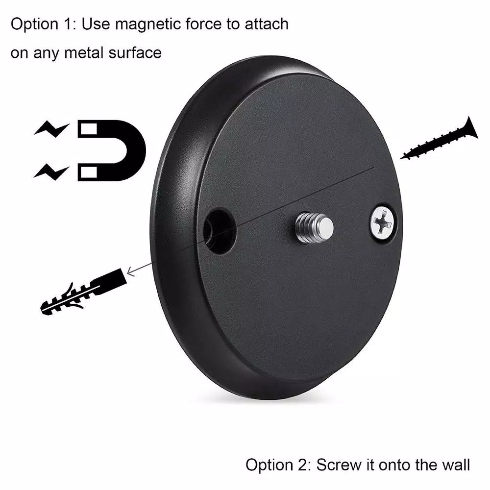 Wasserstein Magnetic Wall Mount for Google Nest Cam IQ Indoor - Dual Screw & Magnet Installation, Black