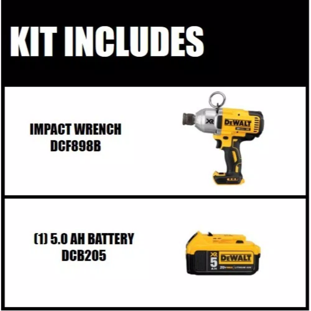 DEWALT 20V MAX XR Brushless 7/16 in. High Torque Impact Wrench Kit with 5.0Ah Battery
