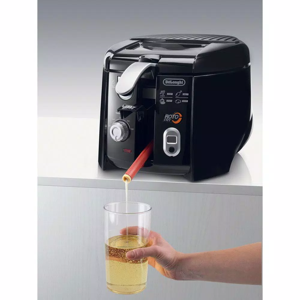 DeLonghi De'Longhi Roto Fry Cool Touch Low Oil Deep Fryer, 1.2L Capacity, Black