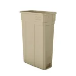 Suncast Commercial 23 Gallon Slim Resin Trash Can, Sand thumbnail 1
