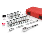 TEKTON 45-Piece 3/8 in. Drive Socket Set, 5/16-3/4 in. and 8-19 mm SAE/Metric thumbnail 3