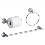 KOHLER Coralais 3-Piece Polished Chrome Bath Hardware Set: Towel Bar, Towel Ring & Toilet Paper Holder thumbnail 1
