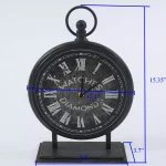 Winsome House Black Metal Vintage Table Top Clock with Roman Numerals thumbnail 8