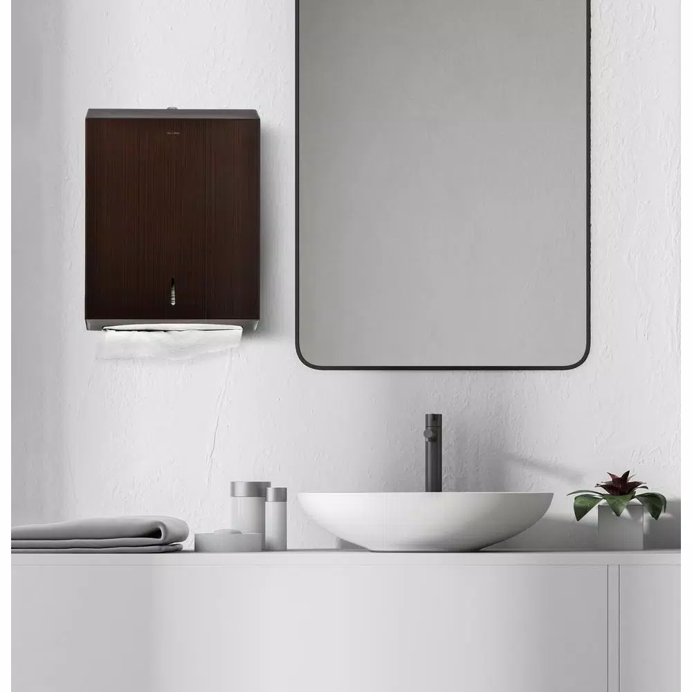 Alpine Industries Brushed Antique Bronze Stainless Steel C-Fold & Multi-Fold Paper Towel Dispenser