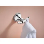 MOEN Jansen Chrome Screw-In Robe and Towel Hook, 2-Hook Design thumbnail 2