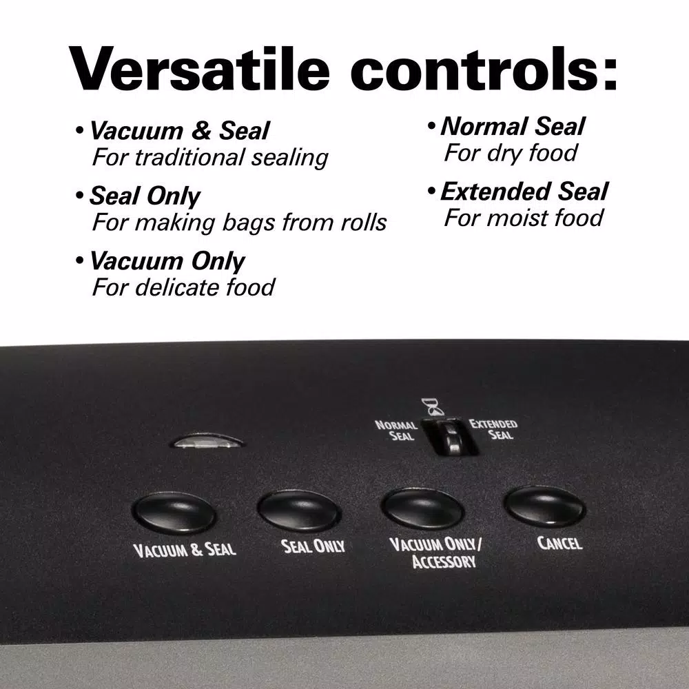 Hamilton Beach NutriFresh Black Food Vacuum Sealer with Extended Seal