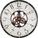 FirsTime 27 in. Carlisle Gears Oversized Wood Wall Clock, Rustic Brown thumbnail 2