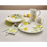 Split P Lovely Lemons Ceramic Serving Platter, 15.5 in. Round Botanical Pattern thumbnail 3