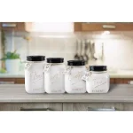 Unbranded Young's Inc. 4-Piece Ceramic Country Kitchen Canister Set with Airtight Seal thumbnail 2