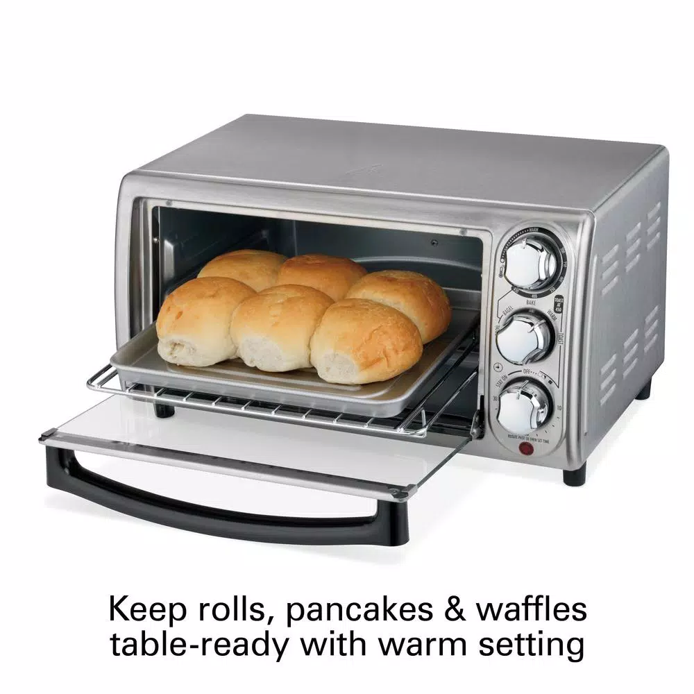 Hamilton Beach 1100-Watt 4-Slice Stainless Steel Countertop Toaster Oven