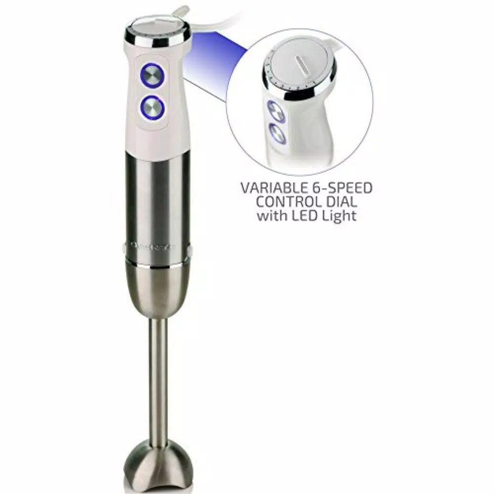 Ovente HS680 500W Immersion Blender, 6-Speed Handheld Mixer with Stainless Steel Blades
