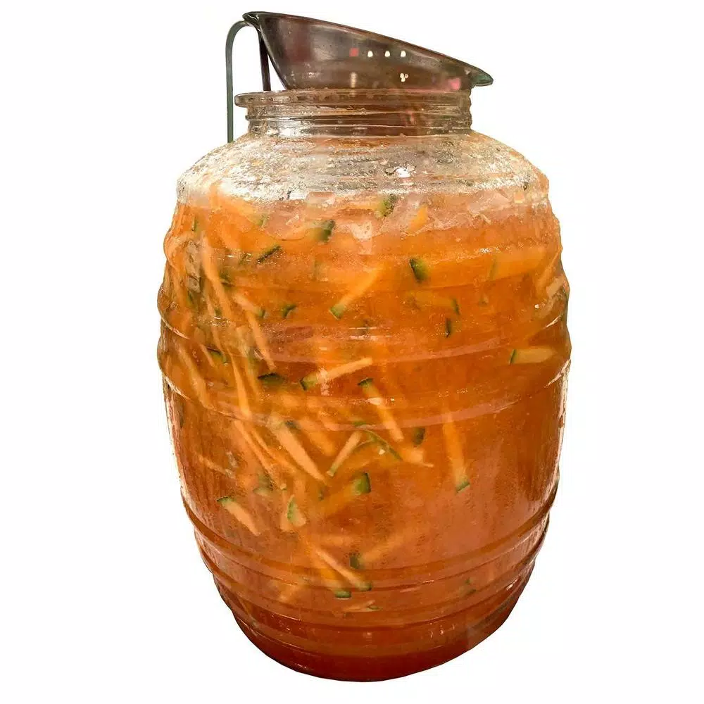 LavoHome 5 Gallon Vitrolero Aguas Frescas Beverage Dispenser with Lid, Clear Plastic