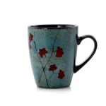 Elama Floral Accents 16-Piece Blue Stoneware Dinnerware Set, Service for 4 thumbnail 8