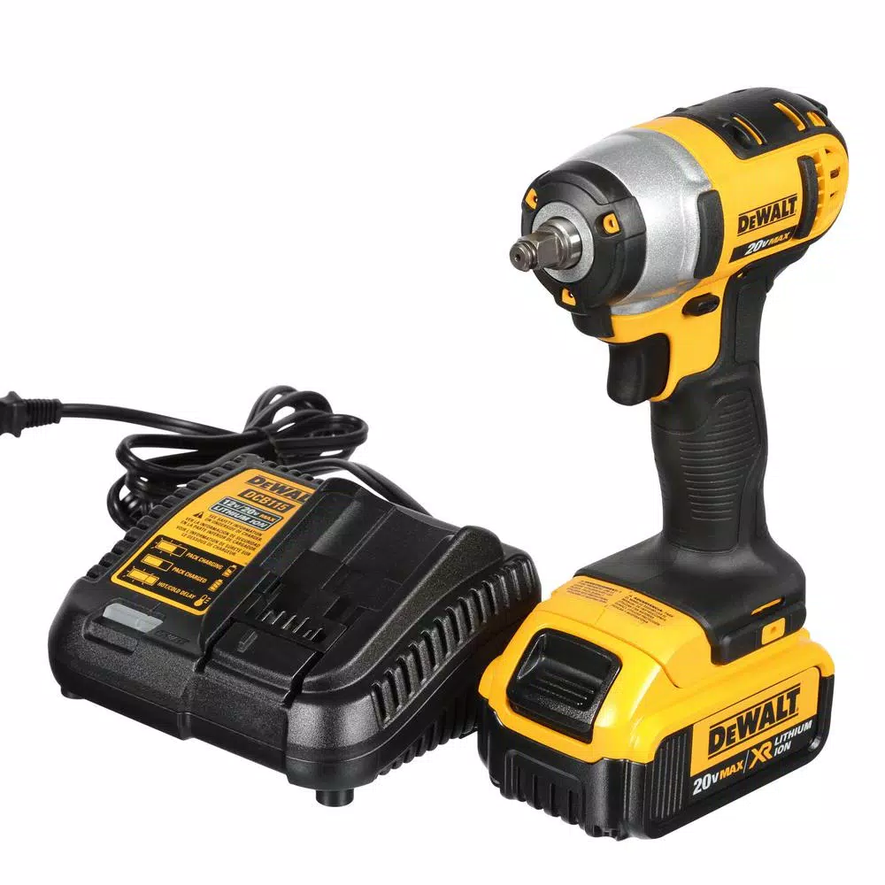 DEWALT 20V MAX Cordless 3/8 in. Impact Wrench Kit with (2) 4 Ah Batteries, Charger, and Bag