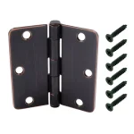 Everbilt 3-1/2 in. x 1/4 in. Radius Oil-Rubbed Bronze Steel Door Hinge, 24-Pack thumbnail 1