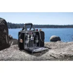 Picnic Time Malibu Black Wood Picnic Cooler Tote - Insulated Picnic Set for Two thumbnail 5